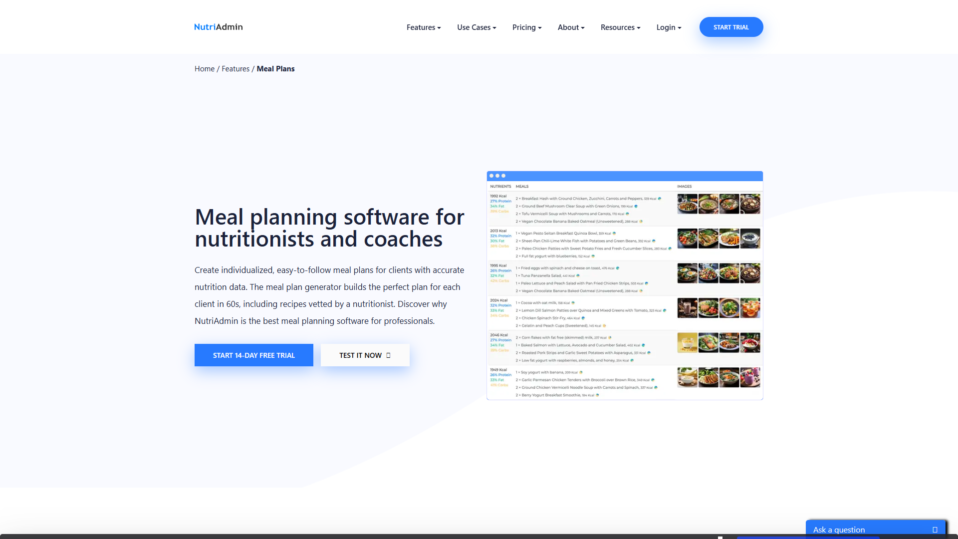 NutriAdmin Meal Plan Generator NutriAdmin Meal Plan Generator