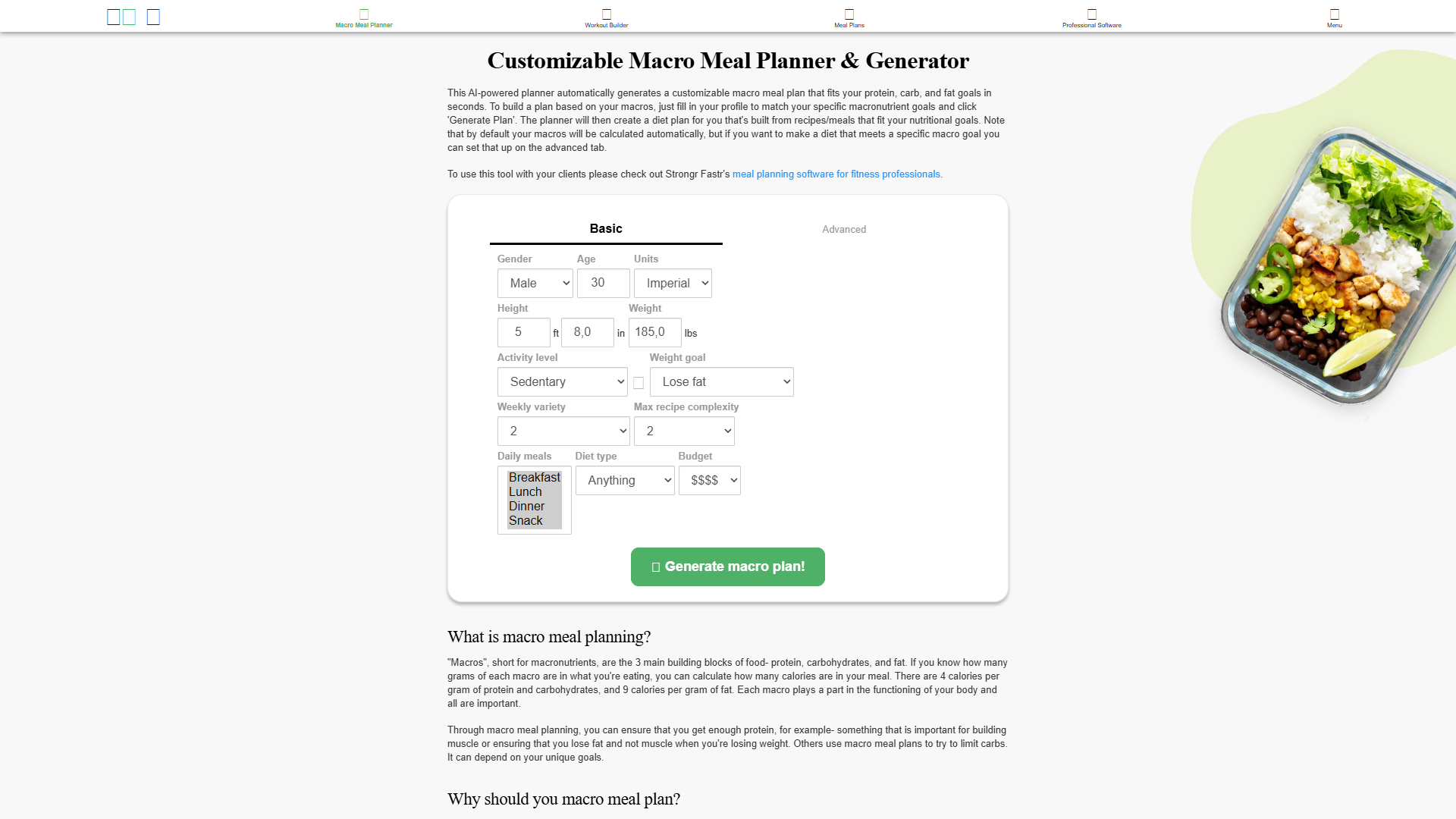 Strongr Fastr Macro Meal Planner Strongr Fastr Macro Meal Planner