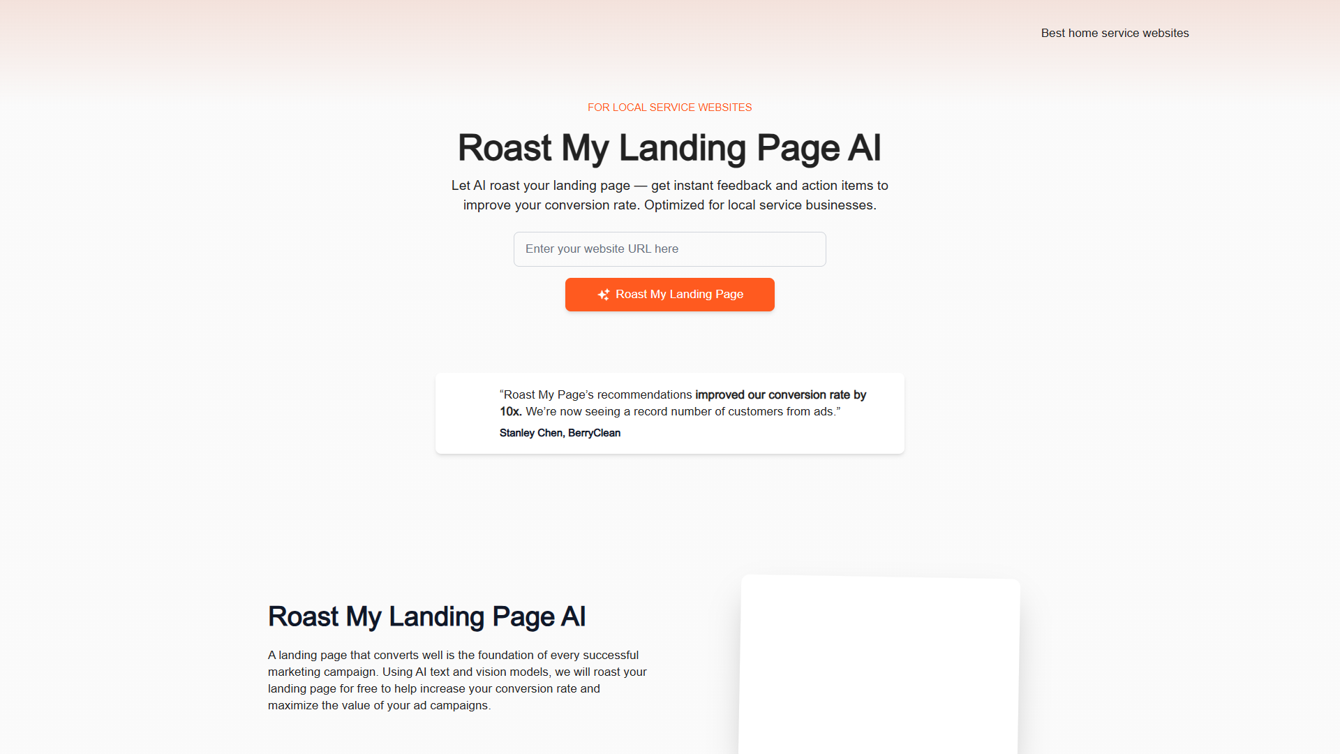 Roast My Landing Page AI Roast My Landing Page AI