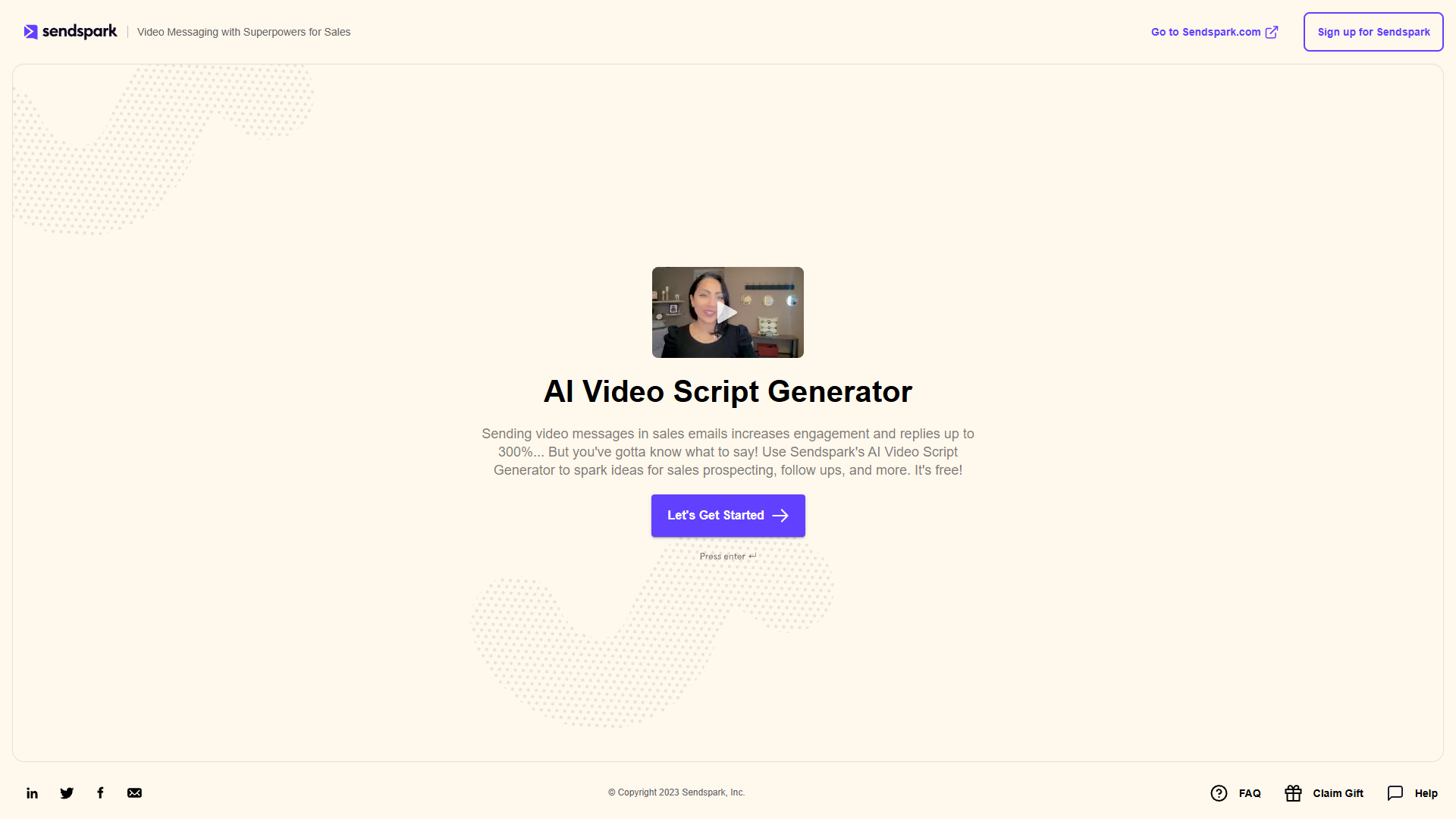 Sendspark AI Video Script Generator Sendspark AI Video Script Generator