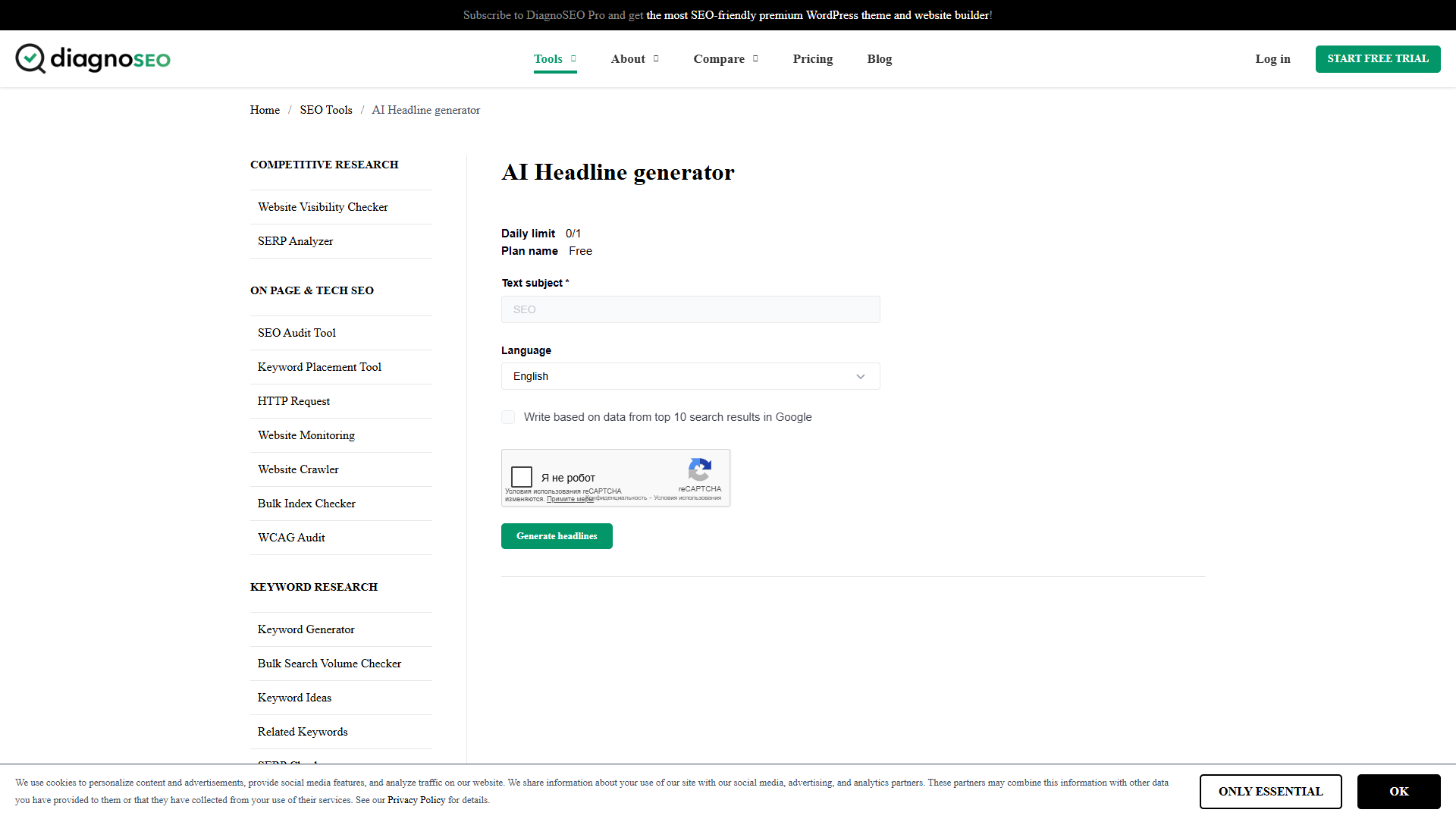 DiagnoSEO AI Headline Generator DiagnoSEO AI Headline Generator
