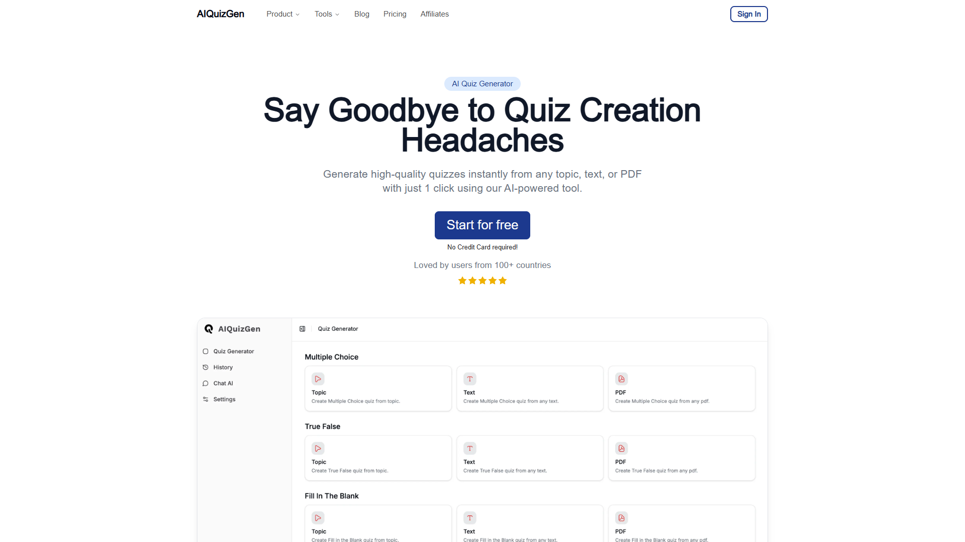 AIQuizGen — AI Quiz Generator AIQuizGen — AI Quiz Generator
