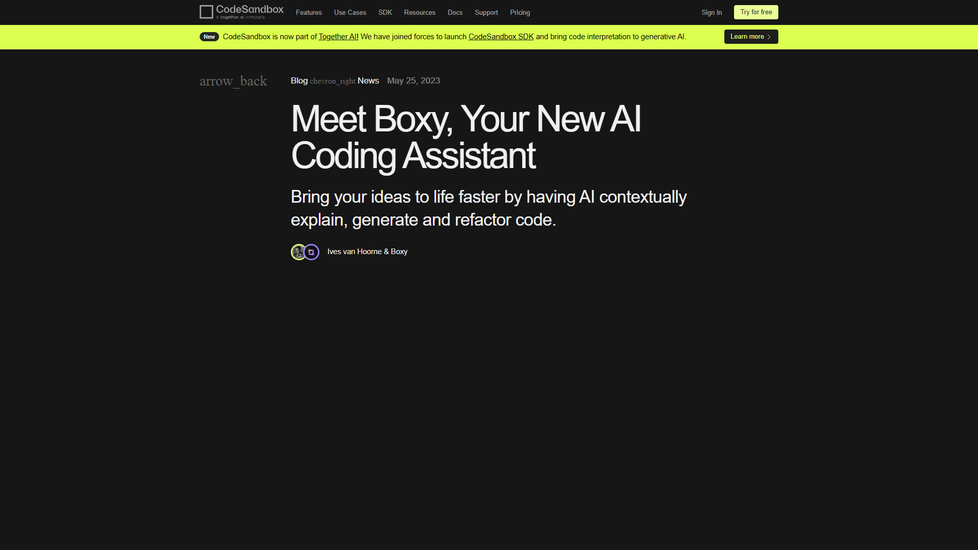 Boxy — AI ассистент для кода от CodeSandbox Boxy — AI ассистент для кода от CodeSandbox