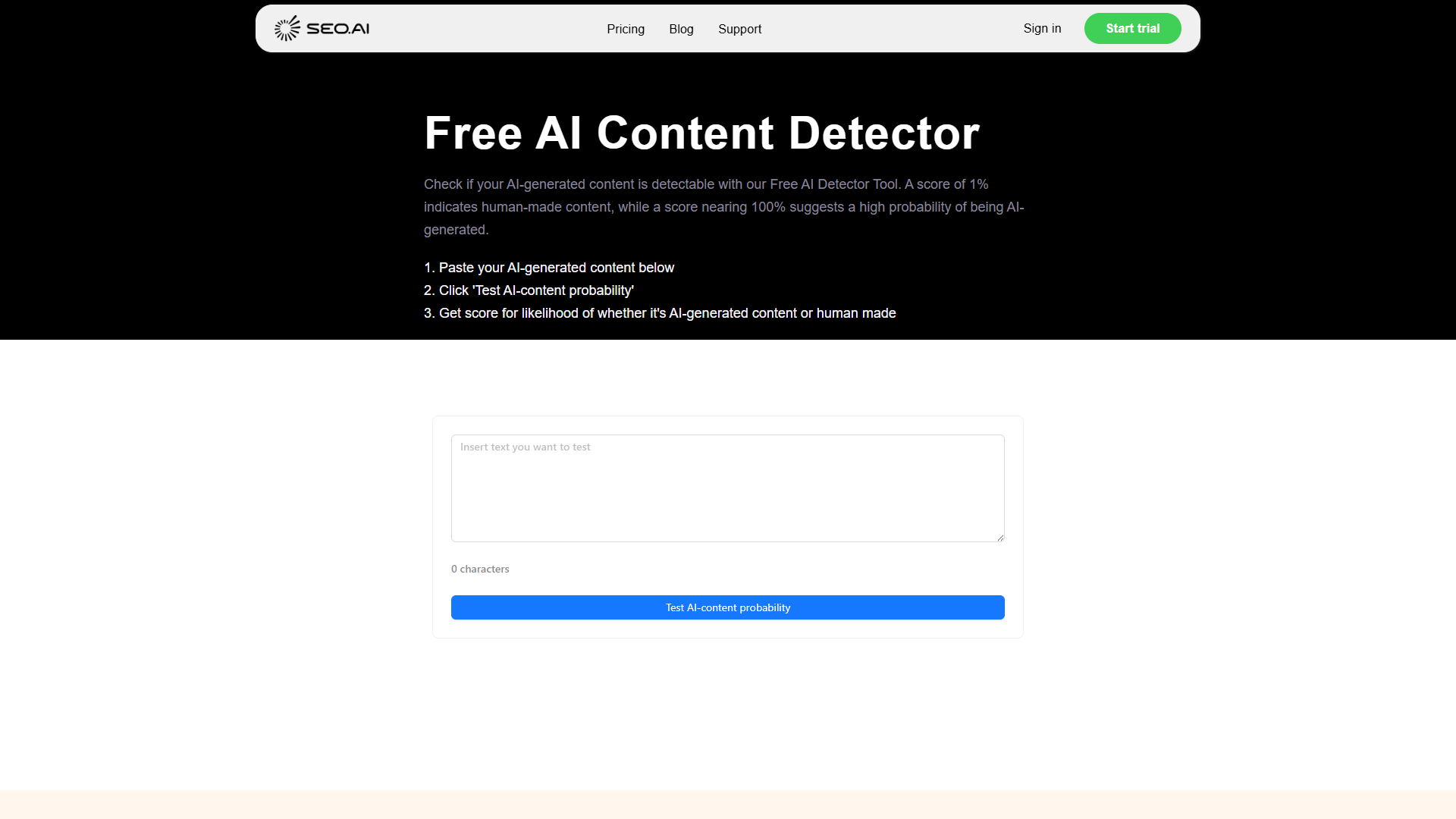 SEO.ai Free AI Content Detector SEO.ai Free AI Content Detector