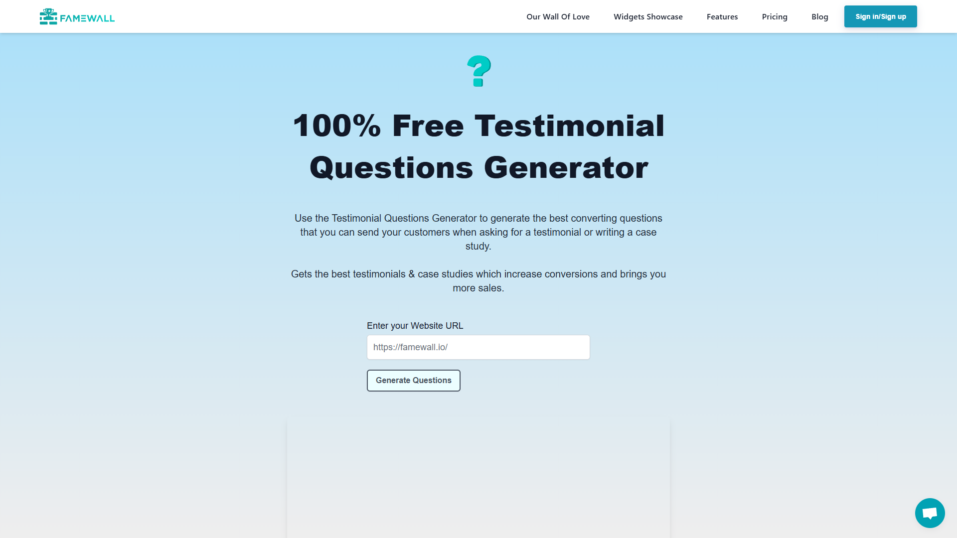 Testimonial Questions Generator Testimonial Questions Generator