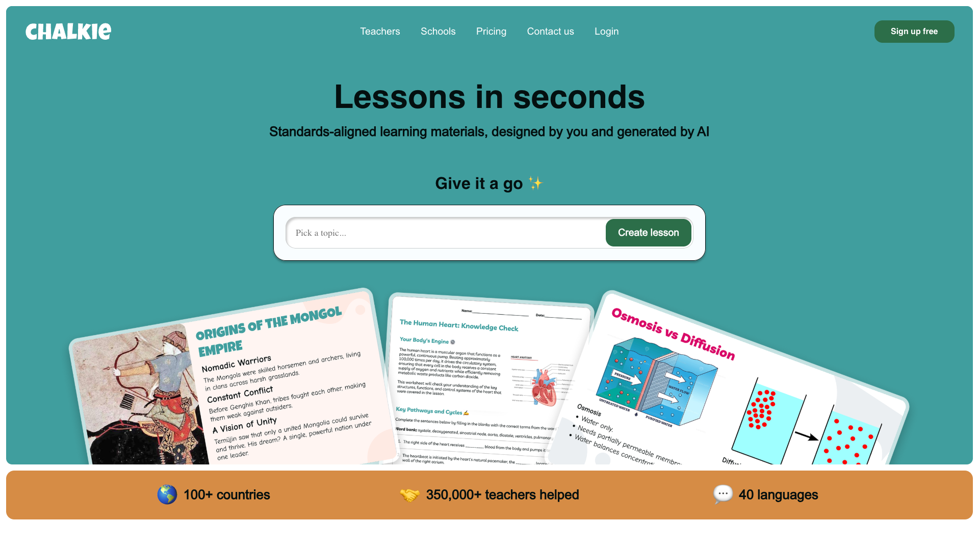 Lessons in seconds Lessons in seconds