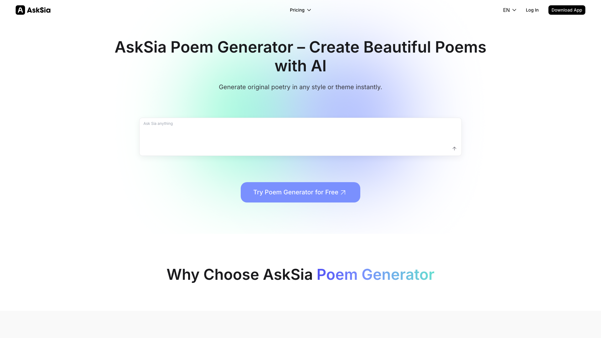 AskSia Poem Generator AskSia Poem Generator