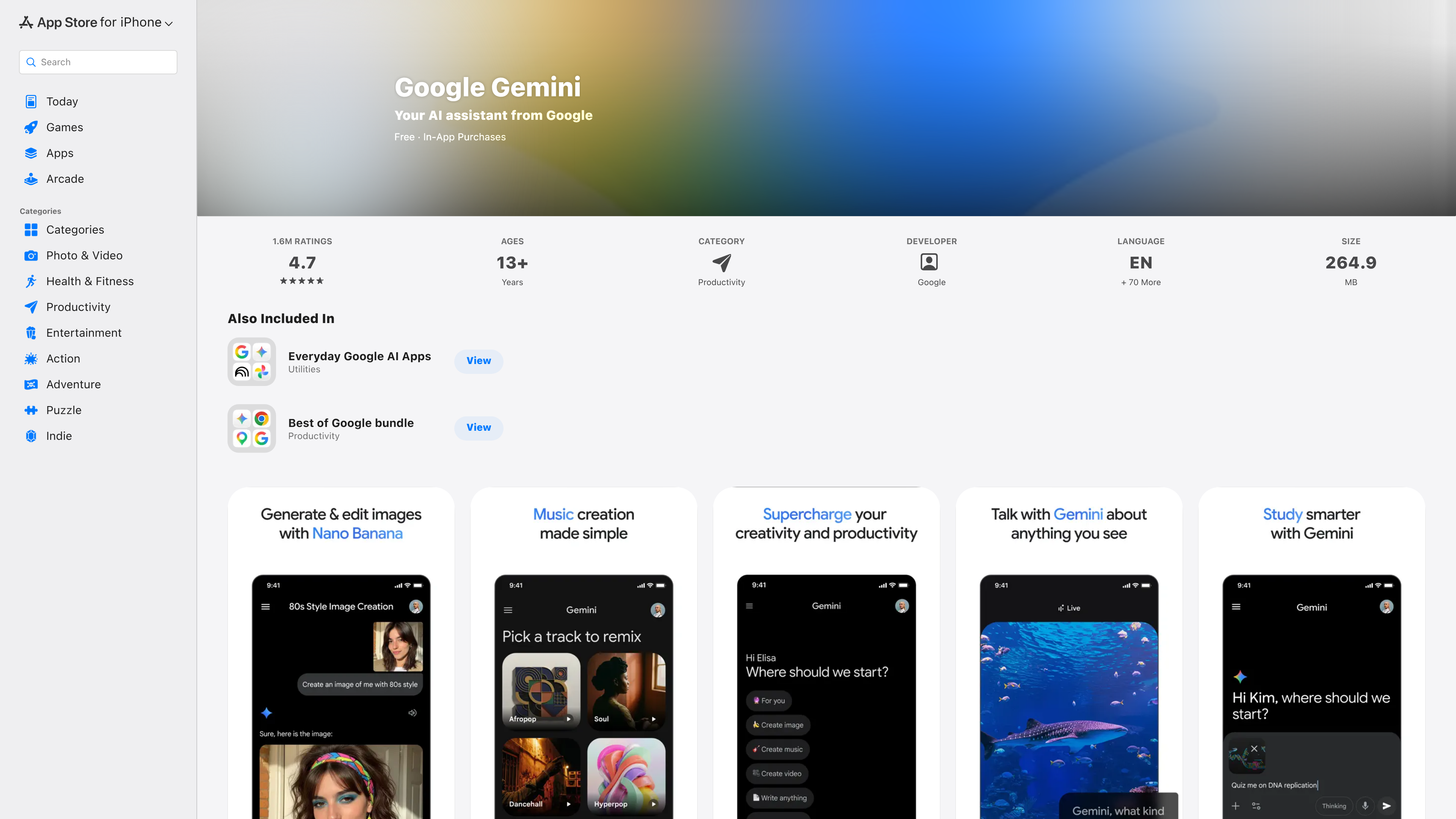 Google Gemini для iPhone Google Gemini для iPhone